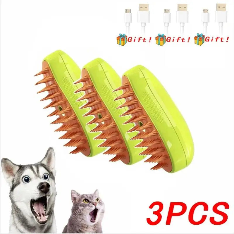 FurFree 3-in-1 Steam Pet Brush