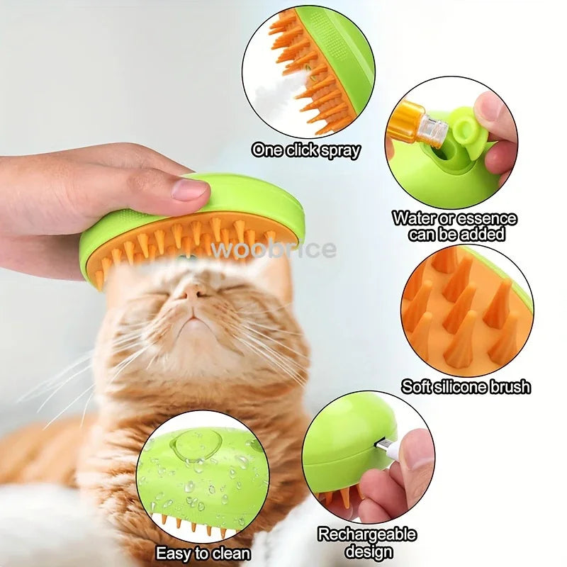 FurFree 3-in-1 Steam Pet Brush