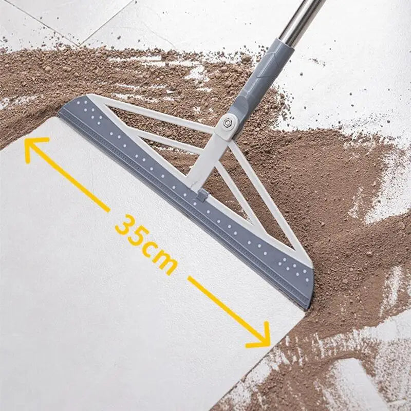 Pet Hair Rubber Broom and Squeegee