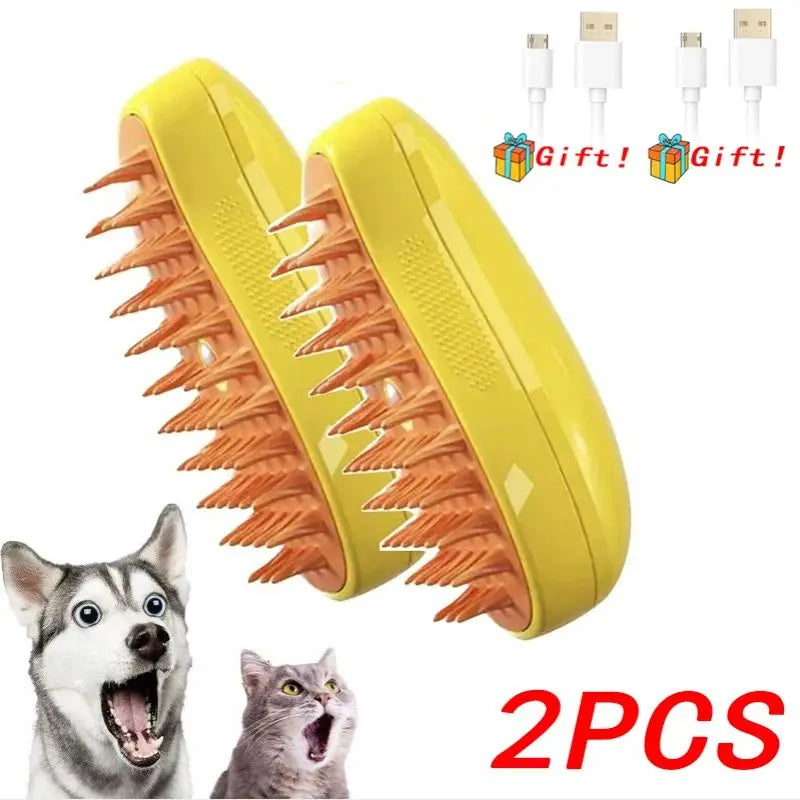 FurFree 3-in-1 Steam Pet Brush