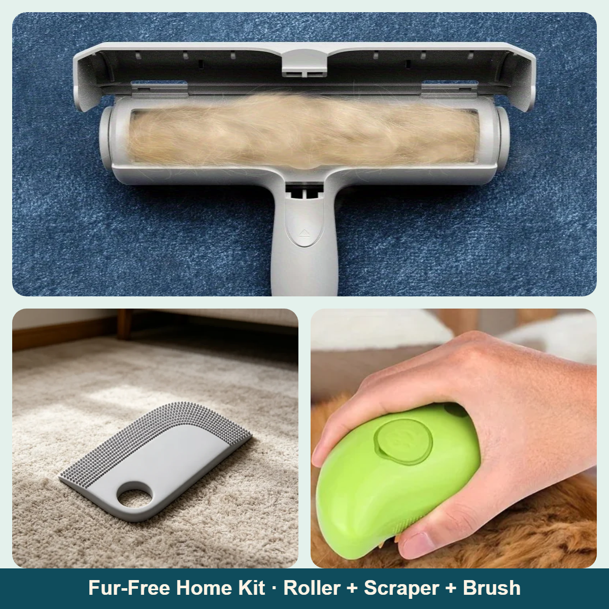 Fur-Free Home Kit (Roller + Scraper + Steam Brush)